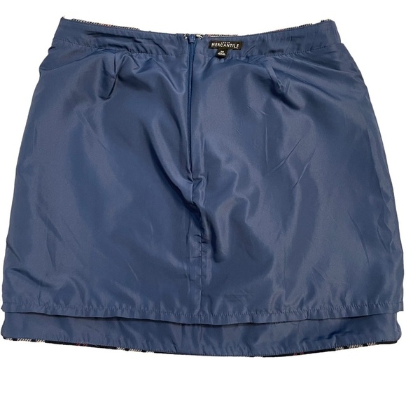 J.Crew Mercantile Navy Pint and Grey Plaid Ruffle Front Wool Blend Mini Skirt 10 - Picture 6 of 10